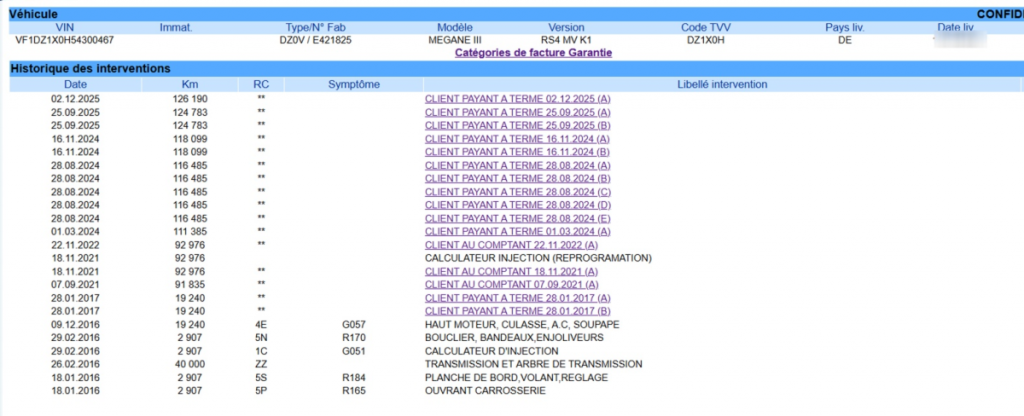 Renault Mégane Coupé Renault Sport (3) R.S. 2.0T 275 S&S E6 sans plomb 95 3 portes Coupé (oct. 20